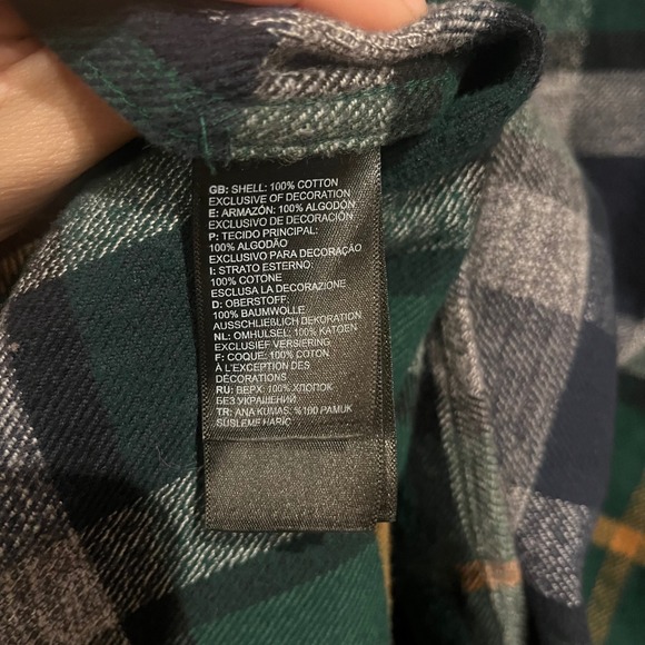 The North Face‎ Mens Arroyo Flannel Shirt Plaid Green Large Button Down - Picture 7 of 8